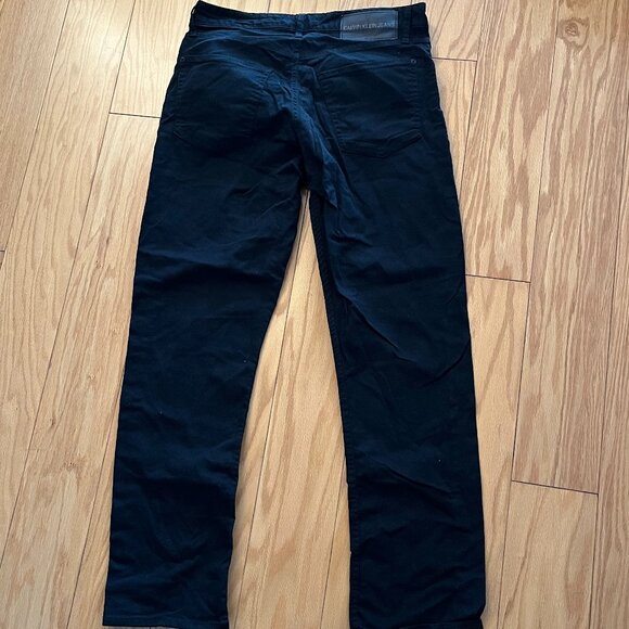 Calvin Klein Black Denim Jeans Size 34x32 Straight Fit - Picture 2 of 3